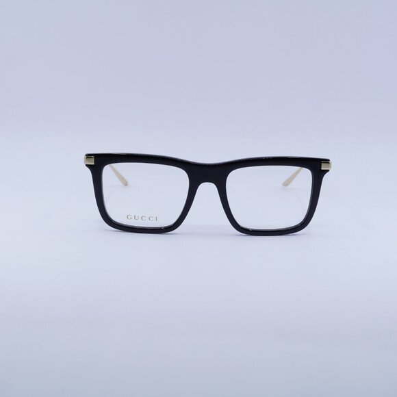Gucci GG1438O 001 Eyeglasses Black/Gold 53mm Square Frame - Picture 4 of 12
